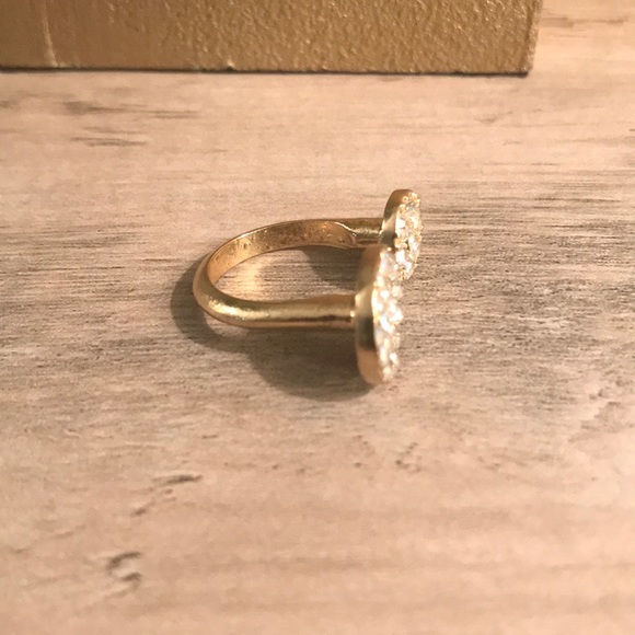 Gold 2 Circle Bedazzled Ring by Forever 21 - Picture 2 of 3